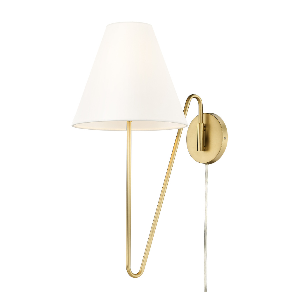 Yep by Golden Lighting Kennedy 1-light Swing Arm Wall Lamp in Brushed Champagne Brass